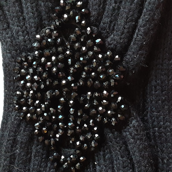 Aldo Jeweled Beaded Black Knit Turband Headband OS - Picture 7 of 10